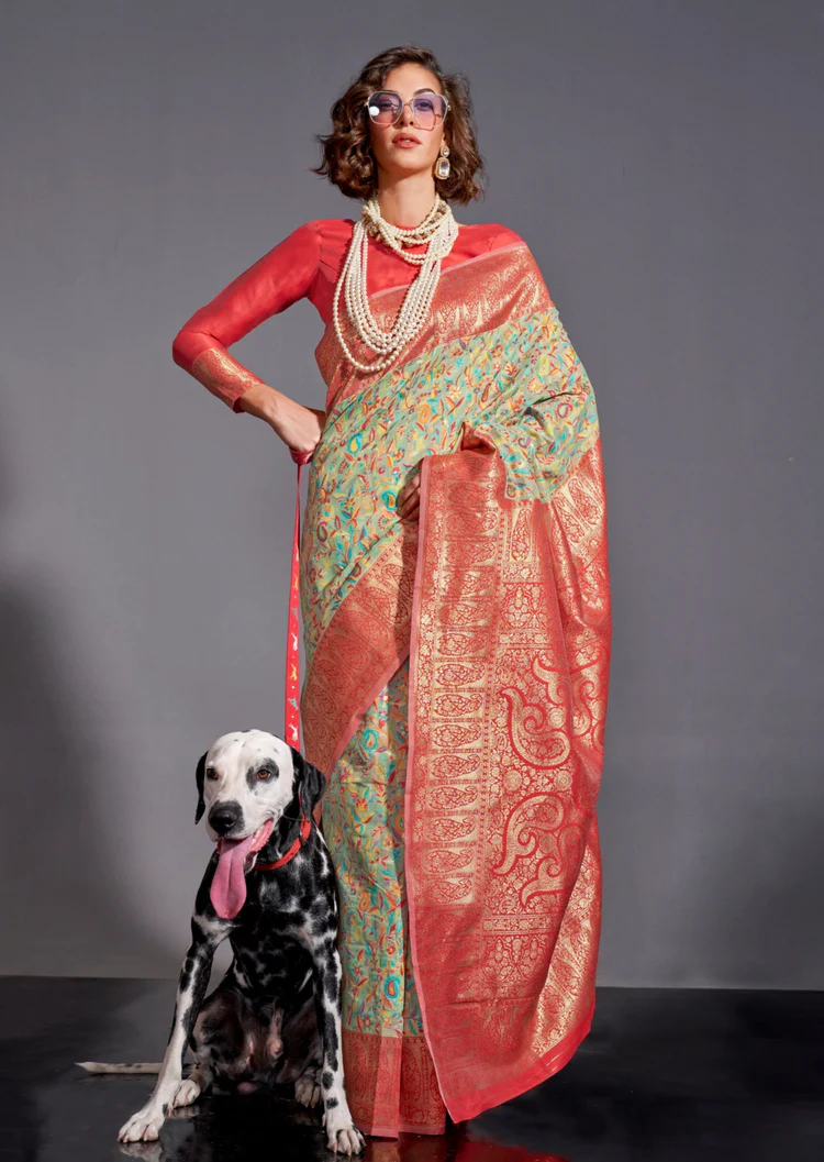 Kashmiri Banarasi Fusion Handloom Saree